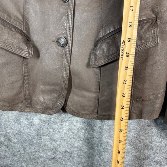 DANIER Women's Tan Leather Jacket - Picture 4 of 14